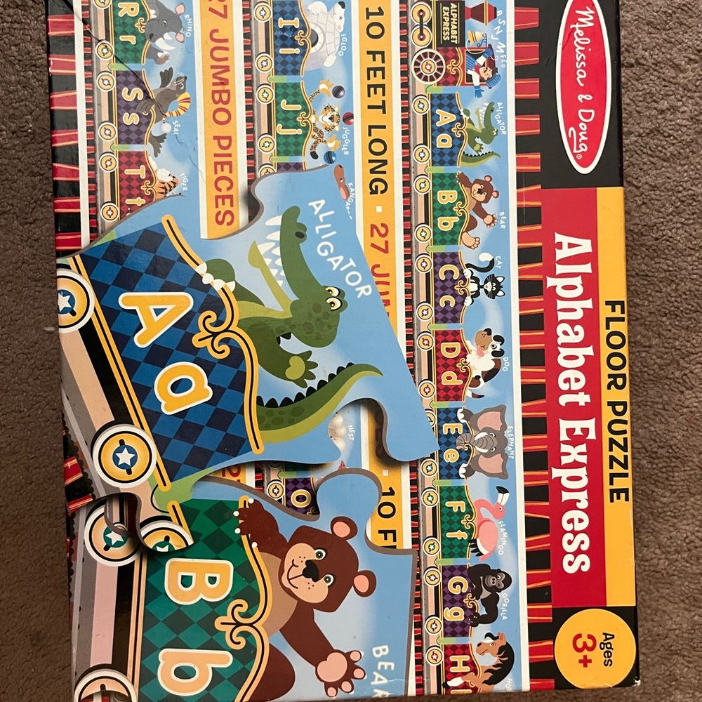 Melissa & Doug Alphabet Express Floor Puzzle - Blue and Green